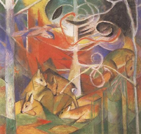 Deer in the Forest i (mk34), Franz Marc